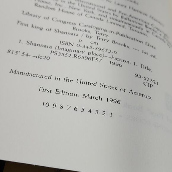 Terry Brooks First King of Shannara HC DJ 1st Edition 1996 w/ Color Map - Picture 9 of 14